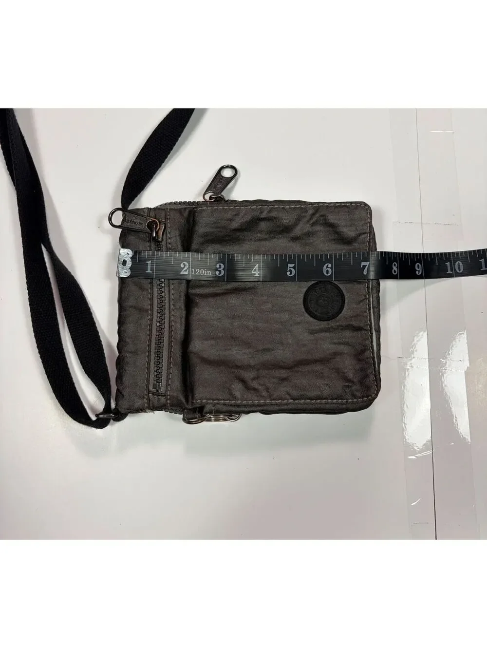 Gorpcore Kipling Eldorado Mini Crossbody Bag Black Gray Nylon Travel Organizer